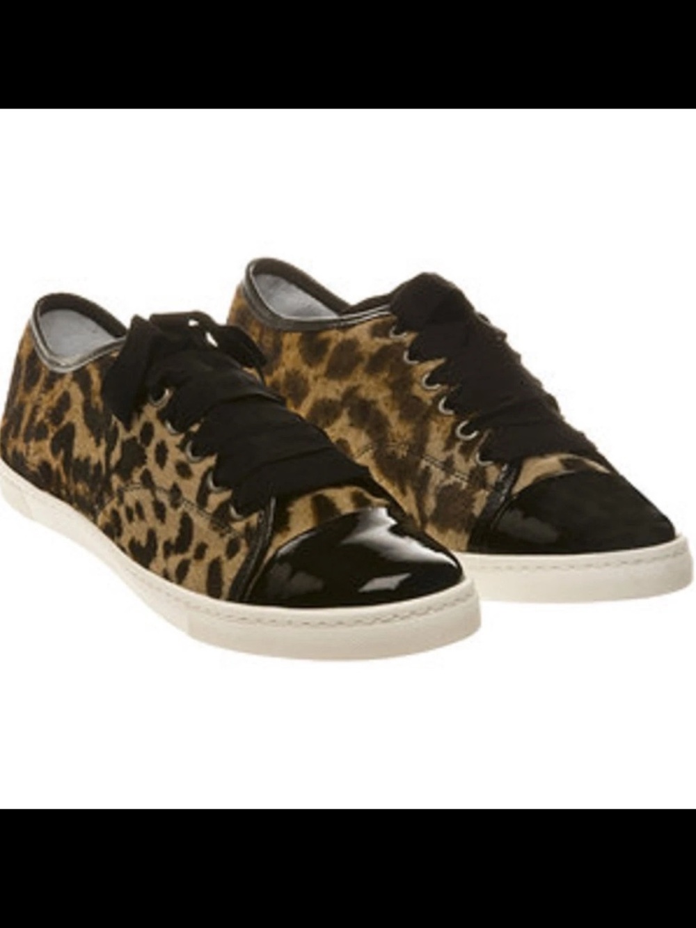 LANVIN Leopard Print Sneakers $798 Size 8 38